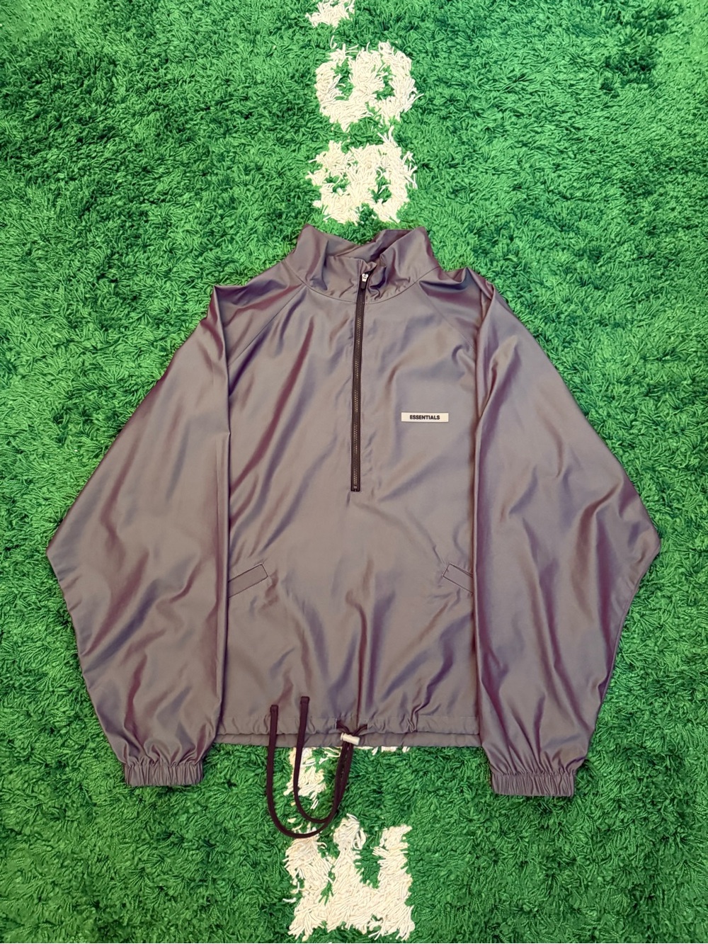 Pac Sun Fear Of God Essentials Half Zip Track Jacket Iridescent Size Medium